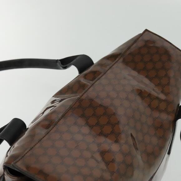 CELINE Macadam Canvas Hand Bag Enamel Brown Gold - Picture 6 of 12